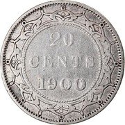 Canada 20 Cents Victoria 1900 KM# 4 20 CENTS 1894 coin reverse Canada 20 Cents Victoria 1900 KM# 4 20 CENTS 1894 coin reverse
