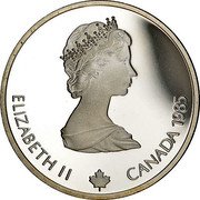 Canada 20 Dollars Alpine Skiing 1985 Proof KM# 145 ELIZABETH II CANADA 1985 coin obverse Canada 20 Dollars Alpine Skiing 1985 Proof KM# 145 ELIZABETH II CANADA 1985 coin obverse