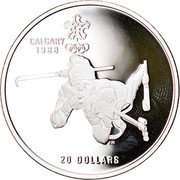 Canada 20 Dollars Biathlon 1986 Proof, Plain edge KM# 147 CALGARY 1988 20 DOLLARS coin reverse Canada 20 Dollars Biathlon 1986 Proof, Plain edge KM# 147 CALGARY 1988 20 DOLLARS coin reverse