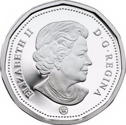 Canada 25 Cents Baby birth 2007 Maple leaf Prooflike KM# 639 ELIZABETH II D G REGINA coin obverse Canada 25 Cents Baby birth 2007 Maple leaf Prooflike KM# 639 ELIZABETH II D G REGINA coin obverse
