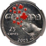 Canada 25 Cents Canada Day Coloured Coin 2003 Proof KM# 474 CANADA 25 CENTS 2003 JP coin reverse Canada 25 Cents Canada Day Coloured Coin 2003 Proof KM# 474 CANADA 25 CENTS 2003 JP coin reverse