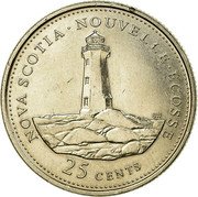 Canada 25 Cents Nova Scotia (1992) KM# 231 NOVA SCOTIA ∙ NOUVELLE-ÉCOSSE BW 25 CENTS coin reverse Canada 25 Cents Nova Scotia (1992) KM# 231 NOVA SCOTIA ∙ NOUVELLE-ÉCOSSE BW 25 CENTS coin reverse
