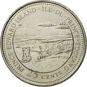 Canada 25 Cents Prince Edward Island (1992) KM# 222 PRINCE EDWARD ISLAND ∙ ÎLE-DU-PRINCE-ÉDOUARD 25 CENTS coin reverse Canada 25 Cents Prince Edward Island (1992) KM# 222 PRINCE EDWARD ISLAND ∙ ÎLE-DU-PRINCE-ÉDOUARD 25 CENTS coin reverse