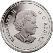 Canada 25 Cents Remembrance Day 2004 Proof KM# 510a ELIZABETH II - D ∙ G ∙ REGINA coin obverse Canada 25 Cents Remembrance Day 2004 Proof KM# 510a ELIZABETH II - D ∙ G ∙ REGINA coin obverse