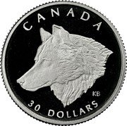 Canada 30 Dollars Grey Wolf 1998 Proof KM# 322 CANADA 30 DOLLARS KB coin reverse Canada 30 Dollars Grey Wolf 1998 Proof KM# 322 CANADA 30 DOLLARS KB coin reverse