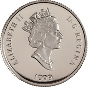 Canada 30 Dollars Muskox 1999 Proof; in sets only KM# 359 ELIZABETH II D ∙ G ∙ REGINA 1999 coin obverse Canada 30 Dollars Muskox 1999 Proof; in sets only KM# 359 ELIZABETH II D ∙ G ∙ REGINA 1999 coin obverse
