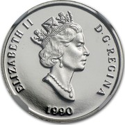 Canada 30 Dollars Polar bear 1990 Proof KM# 174 ELIZABETH II D ∙ G ∙ REGINA 1990 coin obverse Canada 30 Dollars Polar bear 1990 Proof KM# 174 ELIZABETH II D ∙ G ∙ REGINA 1990 coin obverse