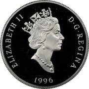 Canada 300 Dollars Falcon 1996 Proof KM# 281 ELIZABETH II D G REGINA 1996 coin obverse Canada 300 Dollars Falcon 1996 Proof KM# 281 ELIZABETH II D G REGINA 1996 coin obverse