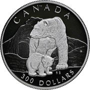 Canada 300 Dollars Polar bear 1990 Proof; in sets only KM# 177 CANADA 300 DOLLARS RB coin reverse Canada 300 Dollars Polar bear 1990 Proof; in sets only KM# 177 CANADA 300 DOLLARS RB coin reverse
