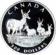 Canada 300 Dollars Pronghorn 2000 Proof KM# 408 CANADA 300 DOLLARS coin reverse Canada 300 Dollars Pronghorn 2000 Proof KM# 408 CANADA 300 DOLLARS coin reverse