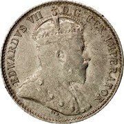 Canada 5 Cents Edward VII 1907 KM# 13 EDWARDVS VII D.G.REX IMPERATOR coin obverse Canada 5 Cents Edward VII 1907 KM# 13 EDWARDVS VII D.G.REX IMPERATOR coin obverse