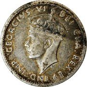Canada 5 Cents George VI 1941 C KM# 19 GEORGIUS VI DEI GRA. REX ET IND. IMP. coin obverse Canada 5 Cents George VI 1941 C KM# 19 GEORGIUS VI DEI GRA. REX ET IND. IMP. coin obverse