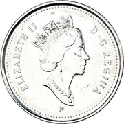 Canada 5 Cents The Beaver 2003 KM# 182a ELIZABETH II D ∙ G ∙ REGINA coin obverse Canada 5 Cents The Beaver 2003 KM# 182a ELIZABETH II D ∙ G ∙ REGINA coin obverse
