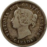 Canada 5 Cents Victoria 1891 KM# 2 VICTORIA DEI GRATIA REGINA. CANADA coin obverse Canada 5 Cents Victoria 1891 KM# 2 VICTORIA DEI GRATIA REGINA. CANADA coin obverse
