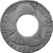 Canada 5 Shilling Prince Edward Island 1808-11 KM# 2.2 FERDIN VII DEI GRATIA 1802 coin obverse Canada 5 Shilling Prince Edward Island 1808-11 KM# 2.2 FERDIN VII DEI GRATIA 1802 coin obverse