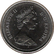 Canada 50 Cents Smaller young bust 1977 KM# 75.2 ELIZABETH II D ∙ G ∙ REGINA coin obverse Canada 50 Cents Smaller young bust 1977 KM# 75.2 ELIZABETH II D ∙ G ∙ REGINA coin obverse