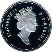 Canada 50 Cents American Crane 1995 Proof KM# 262 ELIZABETH II D∙G∙REGINA coin obverse Canada 50 Cents American Crane 1995 Proof KM# 262 ELIZABETH II D∙G∙REGINA coin obverse