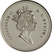 Canada 50 Cents Atlantic Puffin 1995 Proof KM# 261 ELIZABETH II D∙G∙REGINA coin obverse Canada 50 Cents Atlantic Puffin 1995 Proof KM# 261 ELIZABETH II D∙G∙REGINA coin obverse