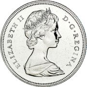Canada 50 Cents Elizabeth II 2nd portrait 1972 KM# 75.1 ELIZABETH II D∙G∙REGINA coin obverse Canada 50 Cents Elizabeth II 2nd portrait 1972 KM# 75.1 ELIZABETH II D∙G∙REGINA coin obverse