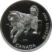Canada 50 Cents Eskimo Dog 1997 Proof KM# 295 AN CANADA 50 CENTS 1997 coin reverse Canada 50 Cents Eskimo Dog 1997 Proof KM# 295 AN CANADA 50 CENTS 1997 coin reverse