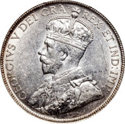 Canada 50 Cents George V 1936 KM# 25a GEORGIVS V DEI GRA: REX ET IND:IMP: coin obverse Canada 50 Cents George V 1936 KM# 25a GEORGIVS V DEI GRA: REX ET IND:IMP: coin obverse