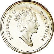 Canada 50 Cents Gray Jays 1995 Proof KM# 263 ELIZABETH II D∙G∙REGINA coin obverse Canada 50 Cents Gray Jays 1995 Proof KM# 263 ELIZABETH II D∙G∙REGINA coin obverse