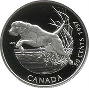 Canada 50 Cents Labrador Retriever 1997 Proof KM# 293 AN 50 CENTS CANADA 1997 coin reverse Canada 50 Cents Labrador Retriever 1997 Proof KM# 293 AN 50 CENTS CANADA 1997 coin reverse