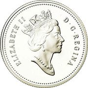 Canada 50 Cents Moose Calf 1996 Proof KM# 283 ELIZABETH II D. G. REGINA coin obverse