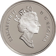 Canada 50 Cents Open Golf Championship (1999) Proof KM# 333 ELIZABETH II D ∙ G ∙ REGINA coin obverse