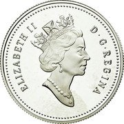 Canada 50 Cents Red-tailed Hawk 2000 Proof KM# 390 ELIZABETH II D. G. REGINA coin obverse Canada 50 Cents Red-tailed Hawk 2000 Proof KM# 390 ELIZABETH II D. G. REGINA coin obverse