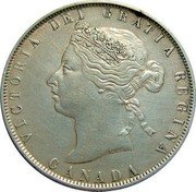 Canada 50 Cents Victoria 1872 H KM# 6 VICTORIA DEI GRATIA REGINA CANADA coin obverse Canada 50 Cents Victoria 1872 H KM# 6 VICTORIA DEI GRATIA REGINA CANADA coin obverse