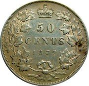 Canada 50 Cents Victoria 1872 H KM# 6 50 CENTS coin reverse Canada 50 Cents Victoria 1872 H KM# 6 50 CENTS coin reverse