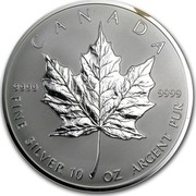 Canada 50 Dollars Maple Leaf 1998 Proof KM# 326 CANADA 9999 9999 FINE SILVER 10 OZ ARGENT PUR coin reverse Canada 50 Dollars Maple Leaf 1998 Proof KM# 326 CANADA 9999 9999 FINE SILVER 10 OZ ARGENT PUR coin reverse