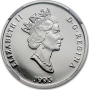 Canada 75 Dollars Arctic fox 1993 Proof; in sets only KM# 241 ELIZABETH II D ∙ G ∙ REGINA 1993 coin obverse Canada 75 Dollars Arctic fox 1993 Proof; in sets only KM# 241 ELIZABETH II D ∙ G ∙ REGINA 1993 coin obverse