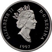 Canada 75 Dollars Bison 1997 Proof; in sets only KM# 301 ELIZABETH II D G REGINA 1997 coin obverse Canada 75 Dollars Bison 1997 Proof; in sets only KM# 301 ELIZABETH II D G REGINA 1997 coin obverse