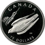 Canada 75 Dollars Falcon 1996 Proof KM# 279 75 DOLLARS CANADA GM coin reverse Canada 75 Dollars Falcon 1996 Proof KM# 279 75 DOLLARS CANADA GM coin reverse