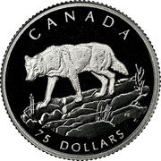 Canada 75 Dollars Grey Wolf 1998 Proof KM# 323 CANADA 75 DOLLARS KB coin reverse Canada 75 Dollars Grey Wolf 1998 Proof KM# 323 CANADA 75 DOLLARS KB coin reverse