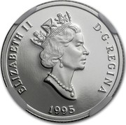 Canada 75 Dollars Lynx 1995 Proof KM# 267 ELIZABETH II D G REGINA 1995 coin obverse Canada 75 Dollars Lynx 1995 Proof KM# 267 ELIZABETH II D G REGINA 1995 coin obverse