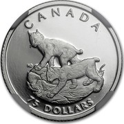 Canada 75 Dollars Lynx 1995 Proof KM# 267 CANADA 75 DOLLARS coin reverse Canada 75 Dollars Lynx 1995 Proof KM# 267 CANADA 75 DOLLARS coin reverse