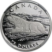 Canada 75 Dollars Polar bear 1990 Proof; in sets only KM# 175 CANADA 75 DOLLARS RB coin reverse Canada 75 Dollars Polar bear 1990 Proof; in sets only KM# 175 CANADA 75 DOLLARS RB coin reverse