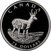 Canada 75 Dollars Pronghorn 2000 Proof; in sets only KM# 406 CANADA 75 DOLLARS coin reverse Canada 75 Dollars Pronghorn 2000 Proof; in sets only KM# 406 CANADA 75 DOLLARS coin reverse