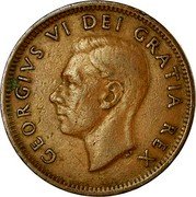 Canada Cent George VI 1951 KM# 41 GEORGIVS VI DEI GRATIA REX HP coin obverse Canada Cent George VI 1951 KM# 41 GEORGIVS VI DEI GRATIA REX HP coin obverse