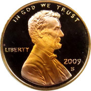 USA Cent Lincoln Bicentennial 2009 D Satin Finish KM# 441a IN GOD WE TRUST LIBERTY coin obverse USA Cent Lincoln Bicentennial 2009 D Satin Finish KM# 441a IN GOD WE TRUST LIBERTY coin obverse