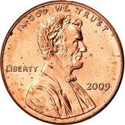 USA Cent Lincoln Bicentennial 2009 KM# 442 IN GOD WE TRUST LIBERTY coin obverse USA Cent Lincoln Bicentennial 2009 KM# 442 IN GOD WE TRUST LIBERTY coin obverse