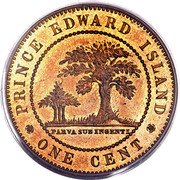 Canada Cent Victoria 1871 KM# 4 PRINCE EDWARD ISLAND PARVA SUB INGENTI ONE CENT coin reverse Canada Cent Victoria 1871 KM# 4 PRINCE EDWARD ISLAND PARVA SUB INGENTI ONE CENT coin reverse