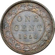 Canada Cent Victoria Province of Canada 1858 KM# 1 ONE CENT coin reverse Canada Cent Victoria Province of Canada 1858 KM# 1 ONE CENT coin reverse