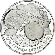 Canada Dollar 200th Anniversary John McIntosh 1996 KM# 274 MCINTOSH 1796 CANADA DOLLAR 1996 coin reverse