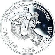 Canada Dollar Canada World University Games 1983 Proof KM# 138 UNIVERSIADE EDMONTON CANADA 1983 DOLLAR coin reverse Canada Dollar Canada World University Games 1983 Proof KM# 138 UNIVERSIADE EDMONTON CANADA 1983 DOLLAR coin reverse