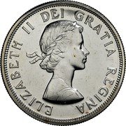 Canada Dollar Confederation Conferences (1964) Specimen proof KM# 58 ELIZABETH II DEI GRATIA REGINA M • C • coin obverse Canada Dollar Confederation Conferences (1964) Specimen proof KM# 58 ELIZABETH II DEI GRATIA REGINA M • C • coin obverse