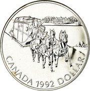 Canada Dollar Kingston to York Stagecoach 1992 KM# 210 CANADA 1992 DOLLAR coin reverse Canada Dollar Kingston to York Stagecoach 1992 KM# 210 CANADA 1992 DOLLAR coin reverse